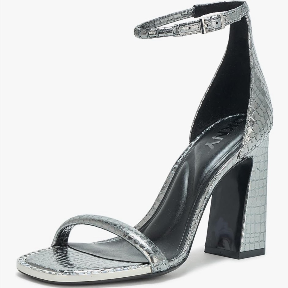 ✨ DKNY Waylin Square Toe Ankle Strap Block Heel Sandals